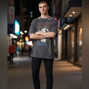 Vintage Pink Floyd in Concert Distressed Acid Wash Band Tee Mens size 2XL unisex